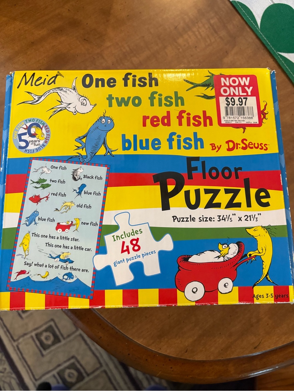 Dr. Seuss Yellow Blue Red One Fish Two Fish Puzzle